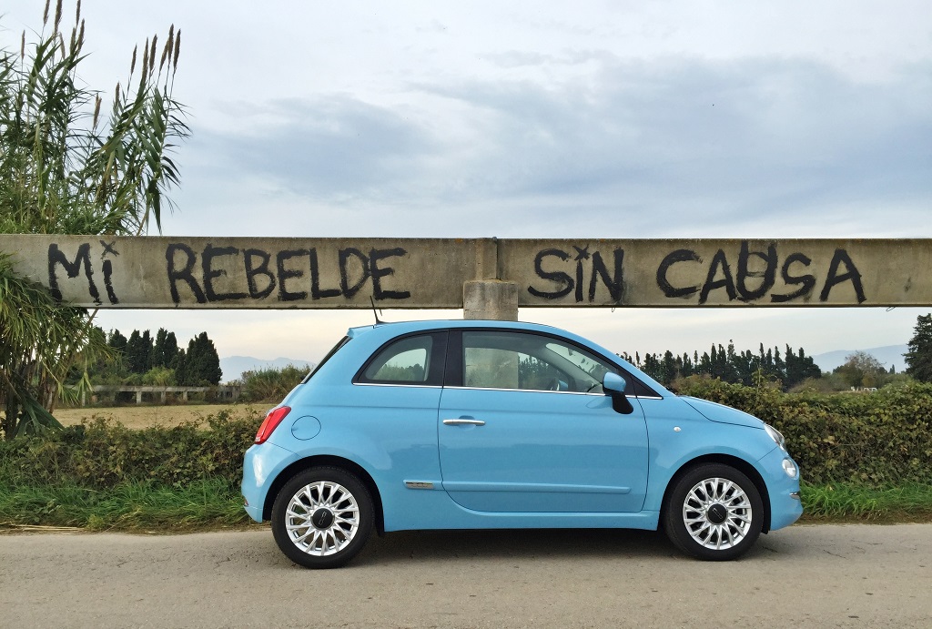 Fiat 500 bleu ciel
